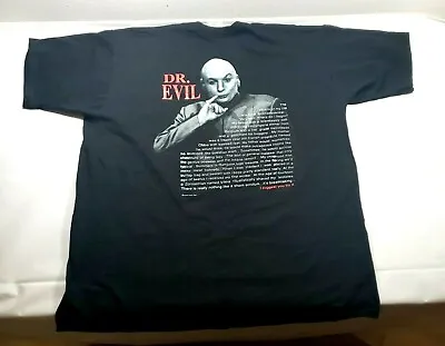 Vintage Dr. Evil Austin Powers 1999 Black T-Shirt Sz. XL • $129.95