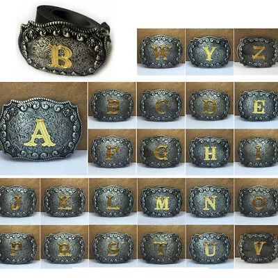 For Rodeo Initial Letter A To Z Western Cowboy Shine Metal Fashion Belt Buckle • $10.39