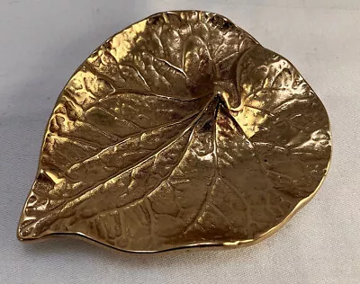 Rare Virginia Metal Crafters ©1948 VIOLET Leaf Brass Tray #3-26 VCM Dish - MINT! • $39