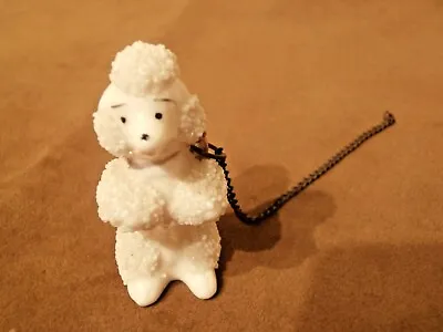 £5.50 • Buy Vintage White Poodle Dog Ornament With Chain Collar, Ceramic