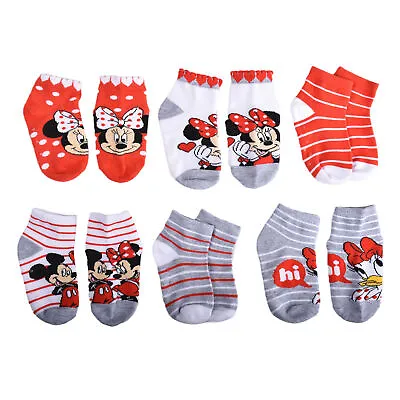 Disney Minnie Mouse And Daisy Duck Baby Girl Crew Socks 6-Pack Multi-Color • $17.98