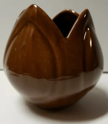 VAN BRIGGLE Brown Tulip Vase • $39.95