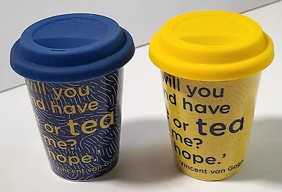 Set Of Two Vincent Van Gogh Travel Mugs In Excellent Lightly Used Condition • $24.99