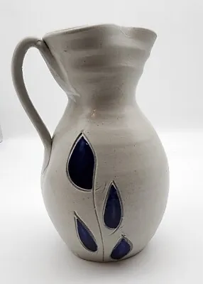 Williamsburg Pottery Cobalt Blue Leaf Pitcher 7  • $8