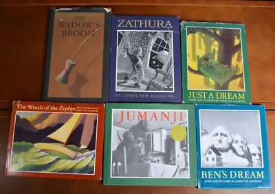 Lot 6 ALL Hardcover Chris Van Allsburg Picture Books Jumanji Zathura Zephyr L2 • $49.99