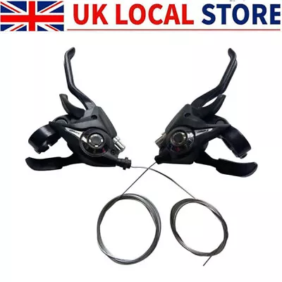 For Shimano ST-EF51 GEAR Shifter Set 3x7 3X8 V-Brake Lever Speed Set Bike MTB UK • $6.94