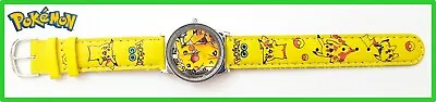 New Pokemon Pikachu Boys Girls Kids Watch Time Cartoon Toy Faux Leather Band • $10.99