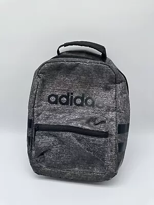 Adidas Santiago Insulated Lunch Box Tote Bag Front And Back Pocket Gray & Black • $5