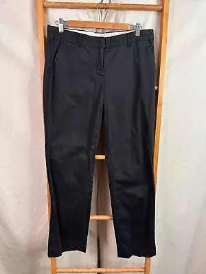 Country Road Dress Pants Womens 12 Black Mid Rise Straight Leg Cotton Blend • $22.95