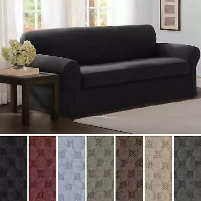 Zenna Home Stretch Pixel 2 Piece Sofa Furniture Cover Slipcover Washable • $42.11