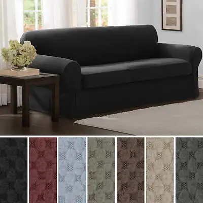 Zenna Home Stretch Pixel 2 Piece Sofa Furniture Cover Slipcover • $38.80