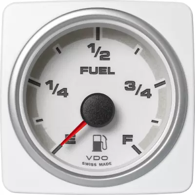 VDO Marine AcquaLink Fuel Level Gauge E/F - White Dial Bezel 52mm • $106.40