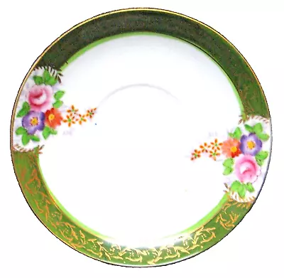 Silver China Gold Trimmed Floral Design Made In Occupied Japan Saucer. • $14.88