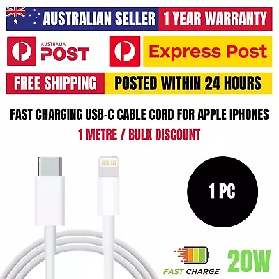 1x Fast Charging USB-C Type C Cable Charger Cord 1M For IPhone 14 13 12 11 X 8 7 • $3.99