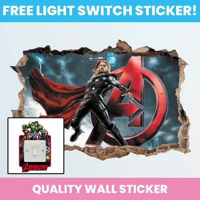 £17.99 • Buy Marvel Avengers Thor Hole In Wall Sticker Decal Decor Kids Bedroom Decoration