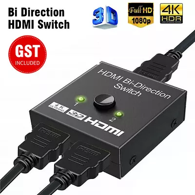 HDMI 2.0 Switch Switcher Splitter Hub 2 In 1 In Out UHD 4K Bi Direction  HDCP 3D • $10.81