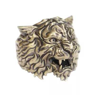 LINSION Brass Armored Tiger Ring Mens Biker Punk Jewelry BR398A US Size 10.5 • $29