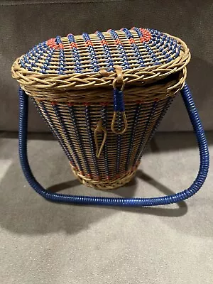 Vintage Basket Purse Bag Wicker Handle • $29