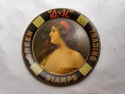 S & H Green Trading Stamps Tip Tray 4 3/8  Dia NYC With Lady • $145