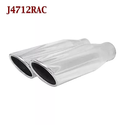 J4712RAC PAIR 2.25  Stainless Truck Exhaust Tips 2 1/4  In -3 1/2  Out -12  Long • $51.44