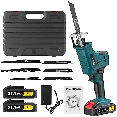 Cordless Electric Reciprocating Saw Outside Saber Cutting Tool +Battery +6 Blade • £25.99