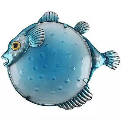 Metal Fish Wall Decor Pufferfish Art Sculpture Hanging For Outdoor Decorations • $18.88