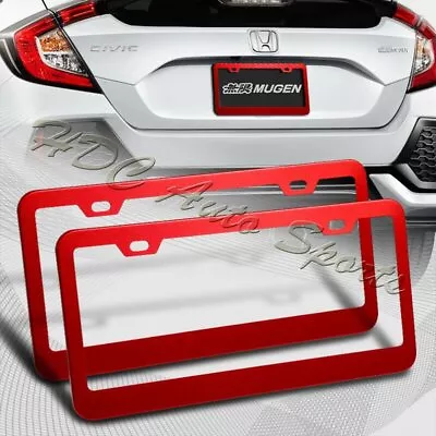 2 X Red Aluminum Alloy Car License Plate Frame Cover Front & Rear US Size • $10.50