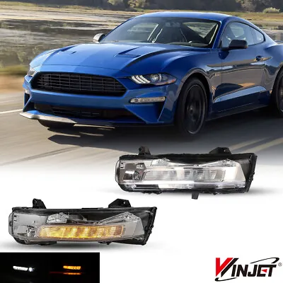 For 2018-2023 Ford Mustang LED Fog Lights W/Sequential Turn Signal + DRL Pairs • $272.99