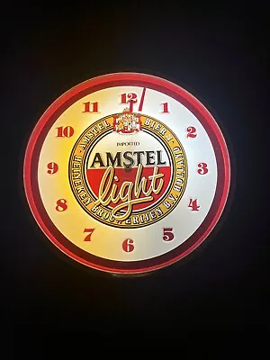 Vintage Amstel Light Beer Clock Wall Clock Light Up NEW IN BOX • $65