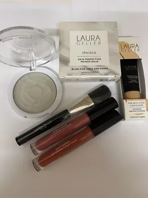 Laura Geller  5 Piece Make Up Set. Primer+ Golden  Medium Concealer + Lip Gloss • £13.25