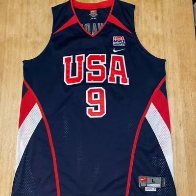 £100 • Buy 2008 Team USA Dwayne Wade Jersey Navy Blue Nike Large NBA Basketball