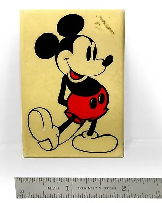 Walt Disney Mickey Mouse Metal Clad Small Hand Pocket Mirror  3  X 2  (1980's) • $12.98