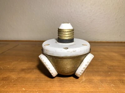$175 • Buy Antique 1900s Screw In Socket Benjamin Cluster 3 Way Brass Lite Fixture Lighting
