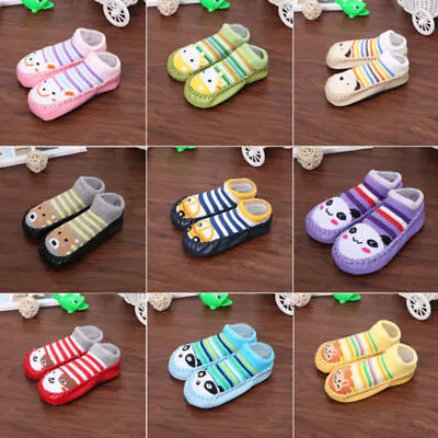 Baby Toddler Kids Anti-slip Socks Shoes Cartoon Slipper Boots 0-39 Months • £3.82