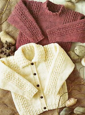 0144 Child's Cardigan & Sweater Aran 20-30  - Vintage Knitting Pattern Reprint • £3.49