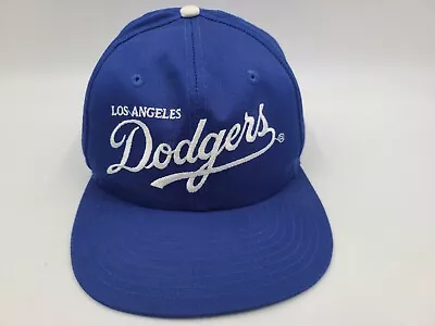 Vintage Los Angeles Dodgers Twins Enterprise Script Snapback Hat Cap MLB Blue • $149.99