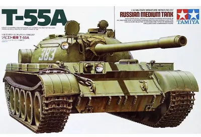 [NEW] TAMIYA 35257 Russian Medium Tank T-55A Plastic 1/35 Scale Model Kit • $55.99