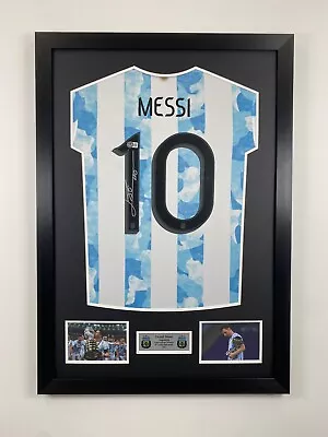 Lionel Messi Signed Argentina Copa America Shirt Framed With Beckett COA. • £1750