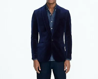 NWT J.CREW Ludlow Shawl-Collar Velvet Blazer Jacket Sz 36 S Atlantic Navy J5425 • $119