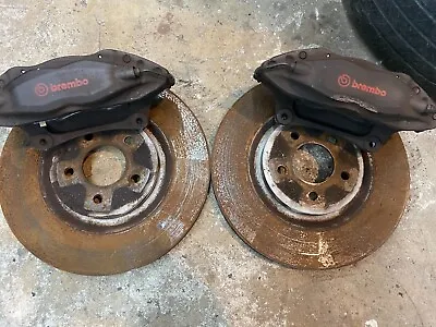 2012 Ford Mustang Gt 5.0l Oem Brembo Front Brake Calipers N Rotors #1567 • $625