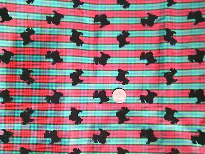 Scotty SCOTTIE Dog PLAID  Print **OOP Fabric 2 Yd Piece • $14