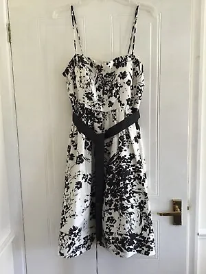 £18 • Buy Jessica Howard Size 14 Black & Ivory Floral Strappy Occasion Dress 