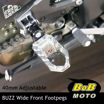 BUZZ 40mm Lower TITANIUM Front Wide Footpegs For Yamaha Vmax 1700 09-17 16 15 14 • $53.65