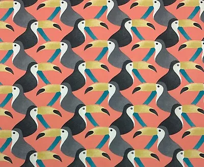 P/k Lifestyles Od Toucans Papaya Pink Tropical Bird Outdoor Fabric By Yard 54 W • $9.99