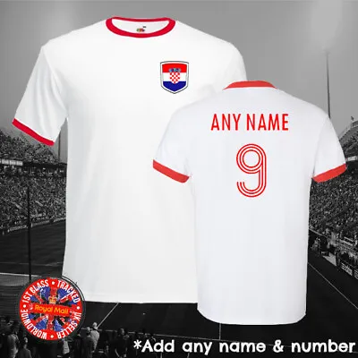 £14.99 • Buy Croatia Personalised Football Ringer T-shirt World Cup Euros Gift Soccer