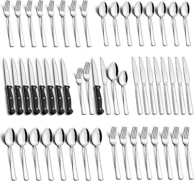 48 Pcs Silverware Set For 8 Stainless Steel Flatware Cutlery Utensil Kitchen New • $33.99