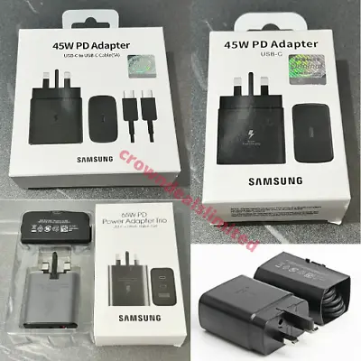 Genuine 45W Super Fast Charger Adapter Plug USB-C Type C For Samsung Phones S21 • £17.99