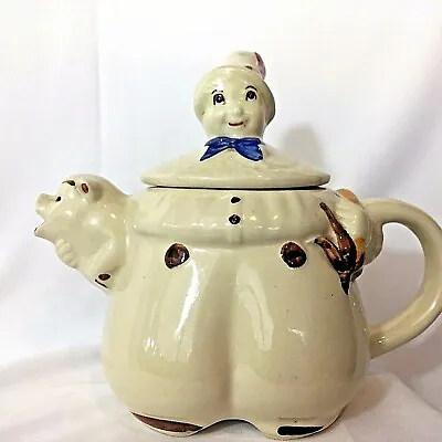 $49 • Buy Tom The Piper's Son Teapot Nursery Rhyme Vintage 1940s Shawnee Pottery 