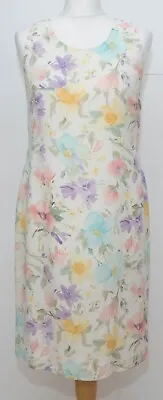 Minuet Chiffon Pastel Floral Sleeveless Dress Size 10 • $29.84