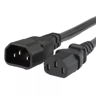 1m Power Extension Cable IEC Kettle Male To Female UPS Lead C13 C14 • £4.50